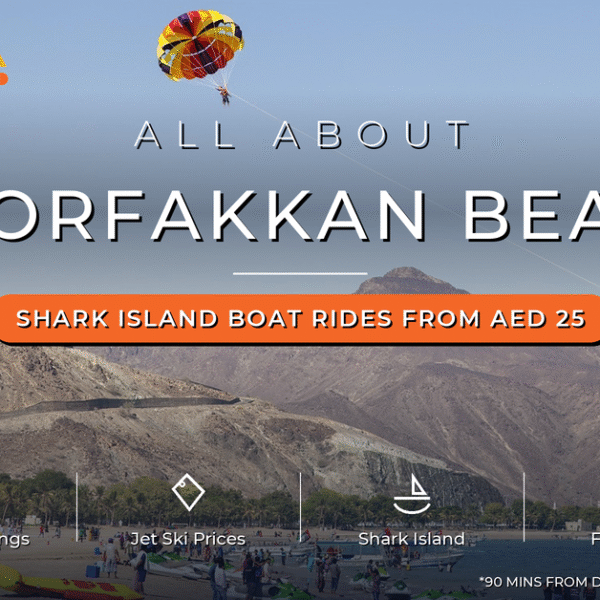 About Khorfakkan Beach - Timings, Jet Ski Prices, Shark Island Boat Rides Guide 2026 by Mayra Tours
