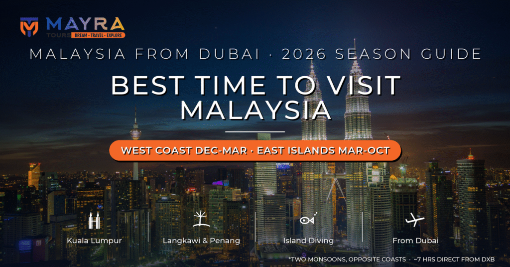 Best Time to Visit Malaysia from Dubai 2026 - West Coast, East Coast Islands and Monsoon Season Guide by Mayra Tours