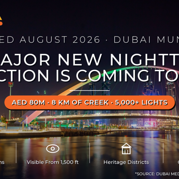 Dubai Creek Lights project 2026 - new nighttime attraction across 8km of Dubai Creek by Mayra Tours