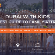 Dubai with kids 2026 - honest guide to family attractions by age including Dubai Safari Park giraffe feeding, by Mayra Tours