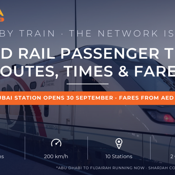 Etihad Rail passenger train guide 2026 - routes, journey times, ticket prices and Dubai station opening date by Mayra Tours