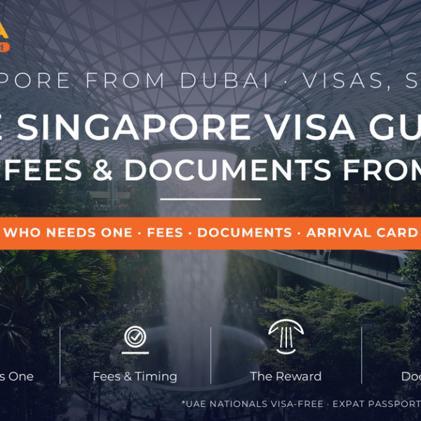 Jewel Changi Rain Vortex waterfall under the glass dome in Singapore - Singapore visa guide for UAE citizens and residents 2026 with process, fees and documents by Mayra Tours